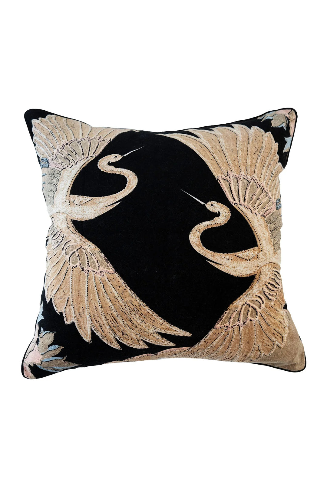Crane Black Cushion Cover