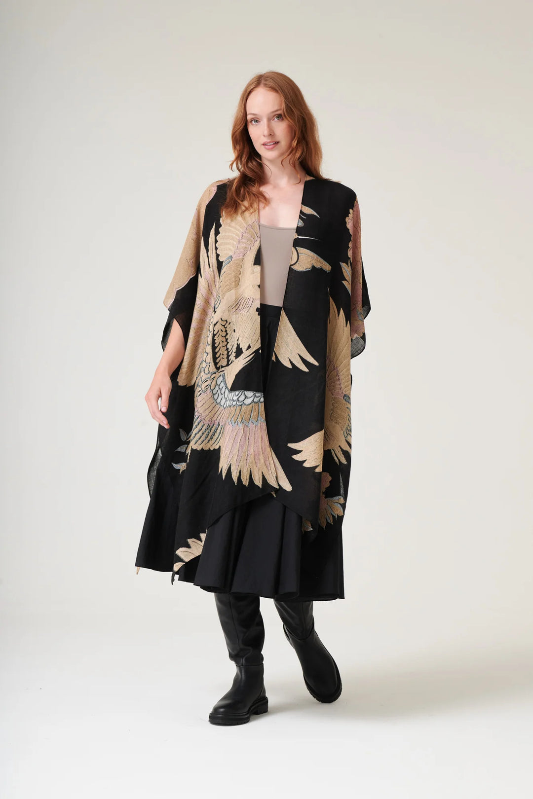 Crane Black Wool Throwover