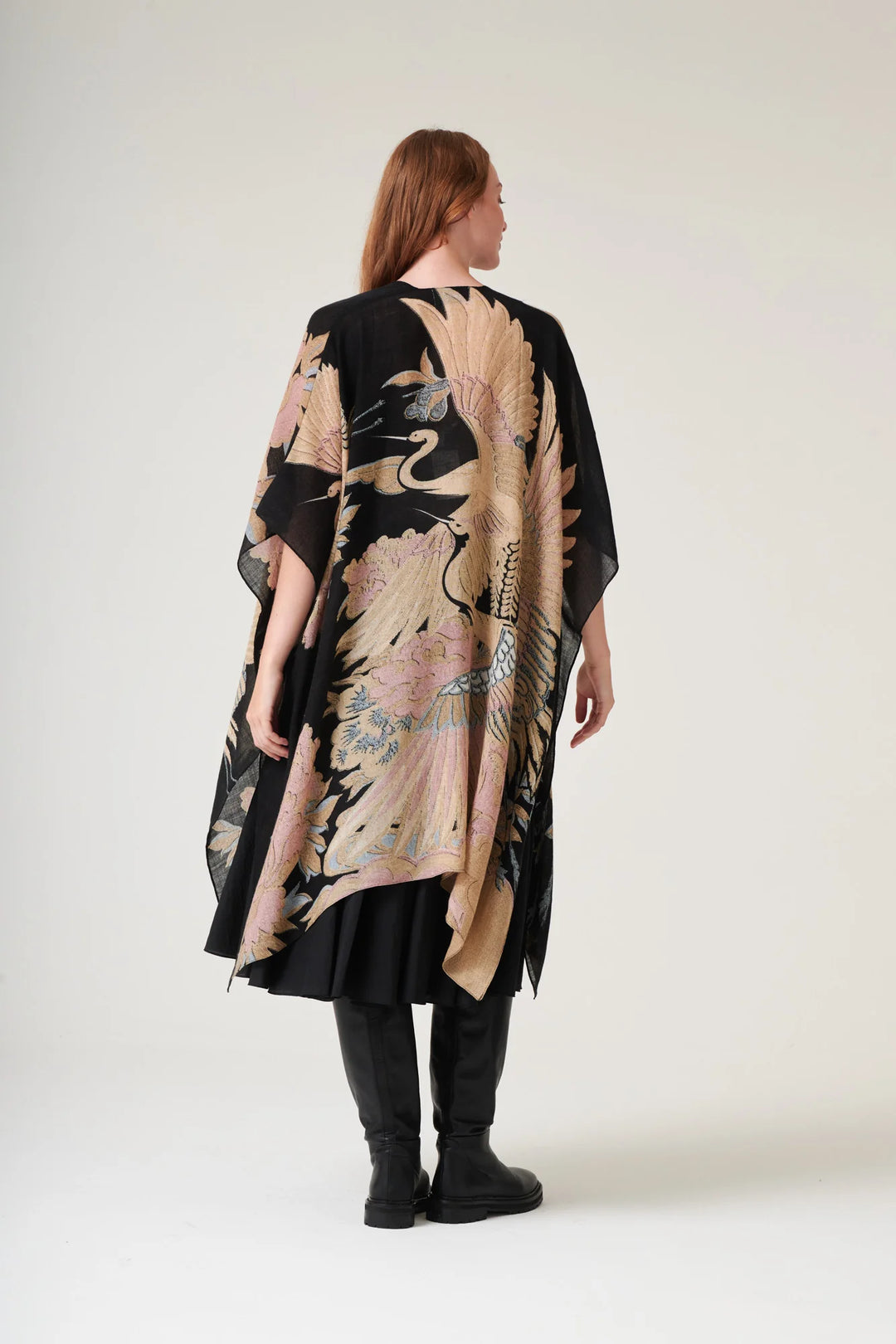 Crane Black Wool Throwover