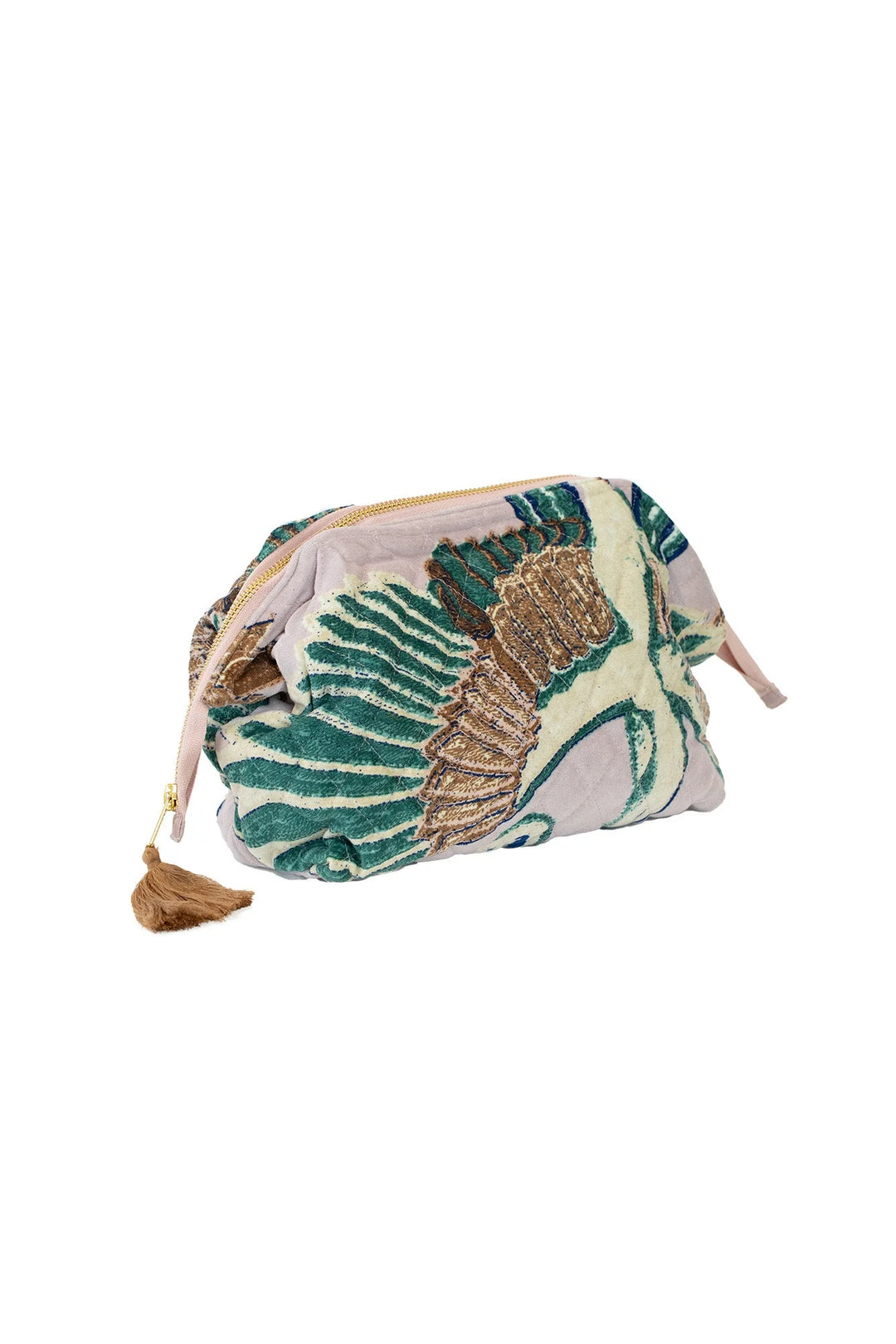 Crane Plaster Pink Velvet Pouch