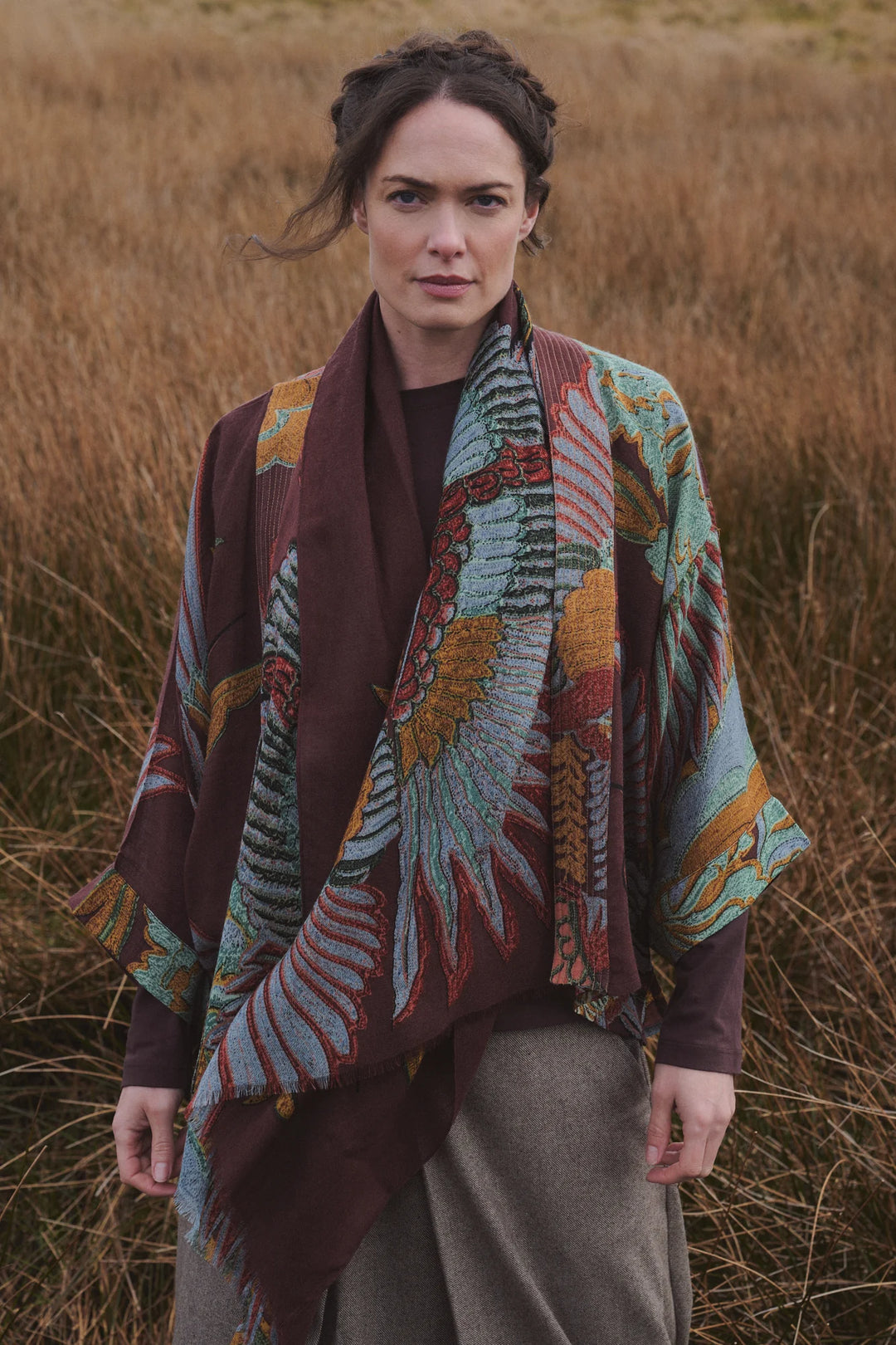 Crane Brown Wool Scarf