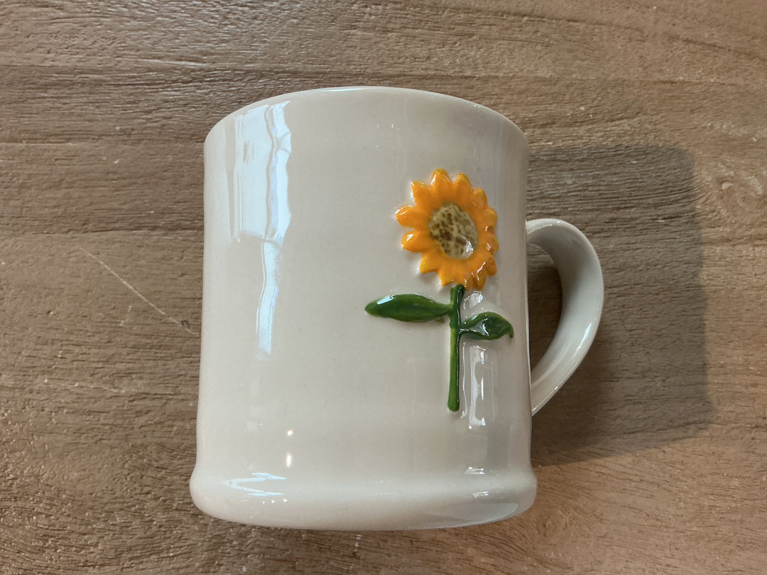 Sunflower Stoneware Mug,  (LxWxD) 9x12x8cm
