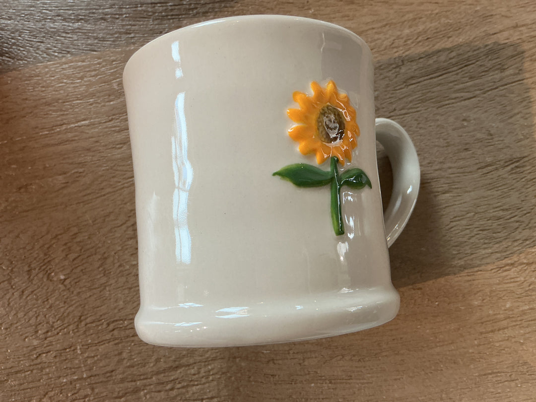 Sunflower Stoneware Mini Mug,  (LxWxD) 7x10x7cm