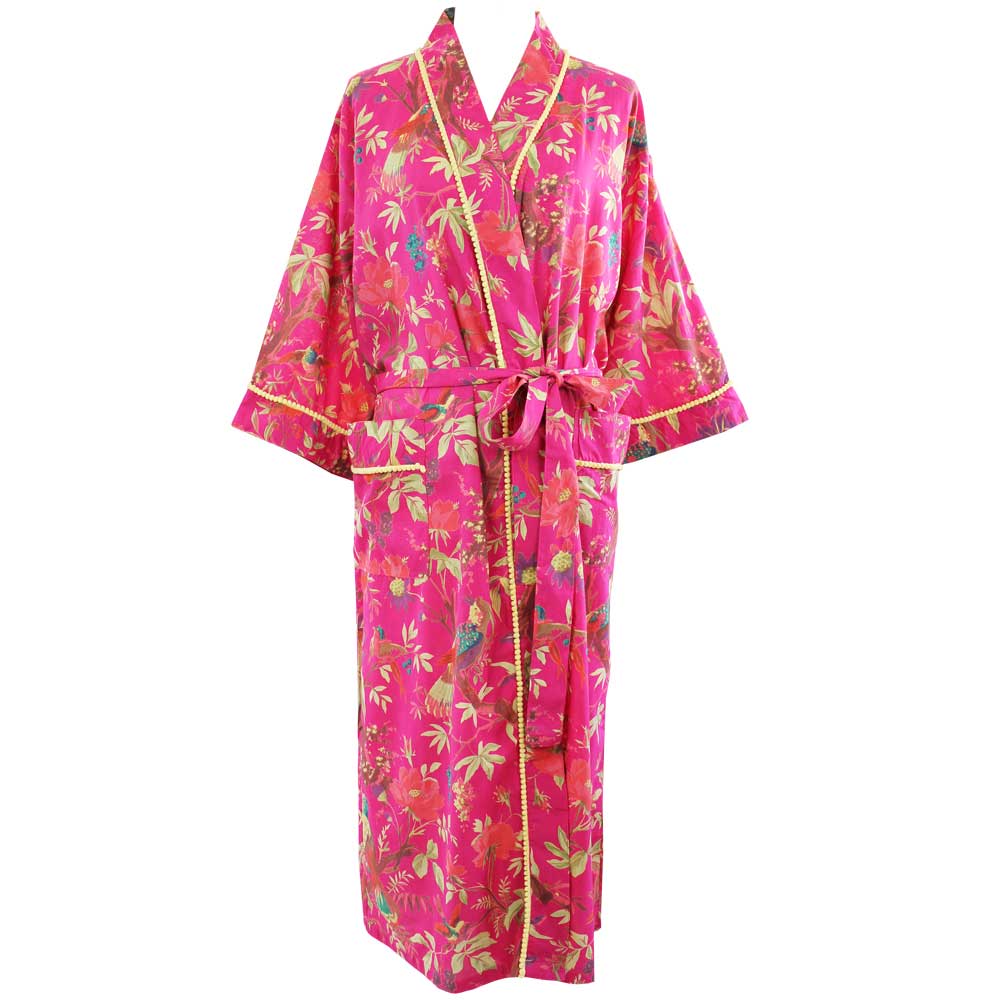 Hot Pink Bird Women’s Dressing Gown-