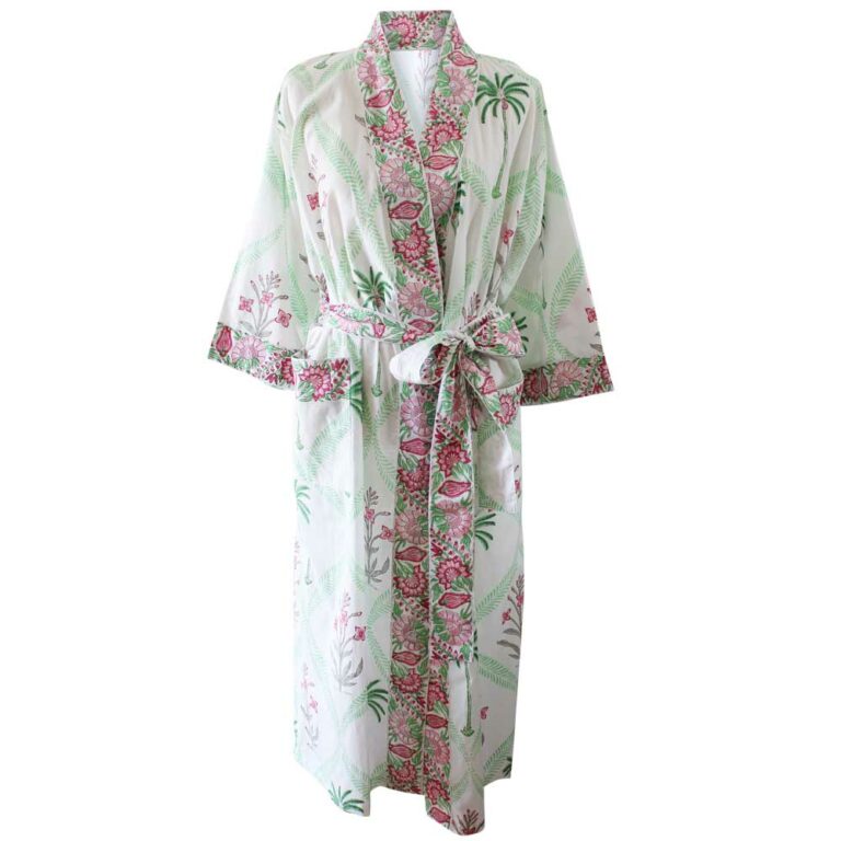 Floral Pink Palms Dressing Gown