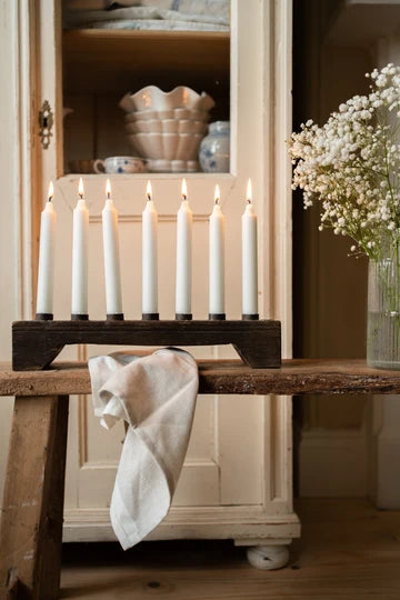 Wooden candle Holder with 7 spaces