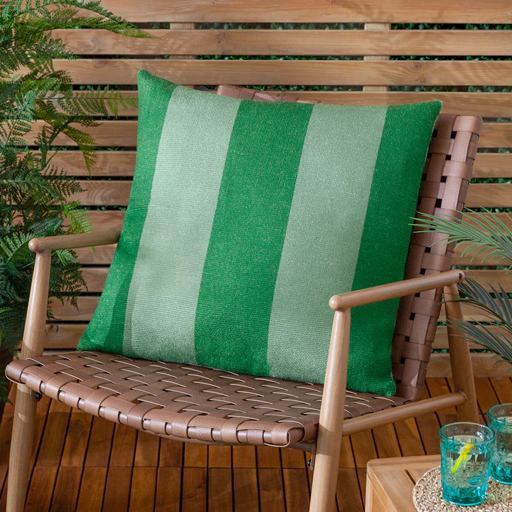 DECK STRIPE 59X59 OUTDOOR CUSHION CASE GREEN