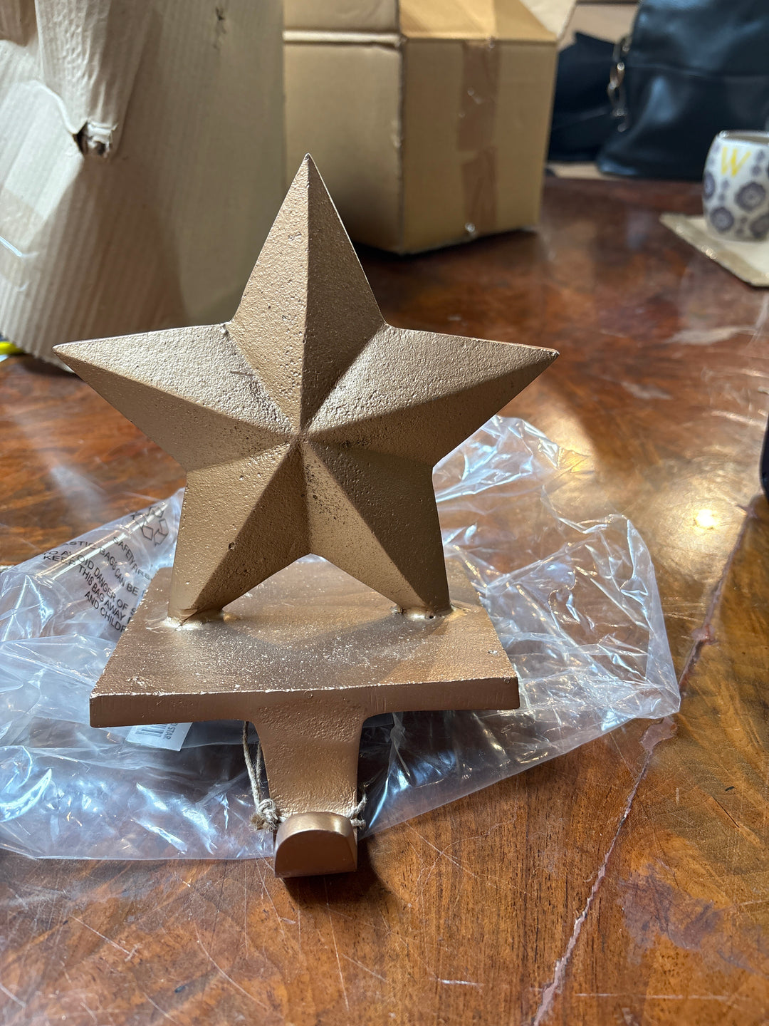 Kotta Stocking Star Holder - Antique Brass