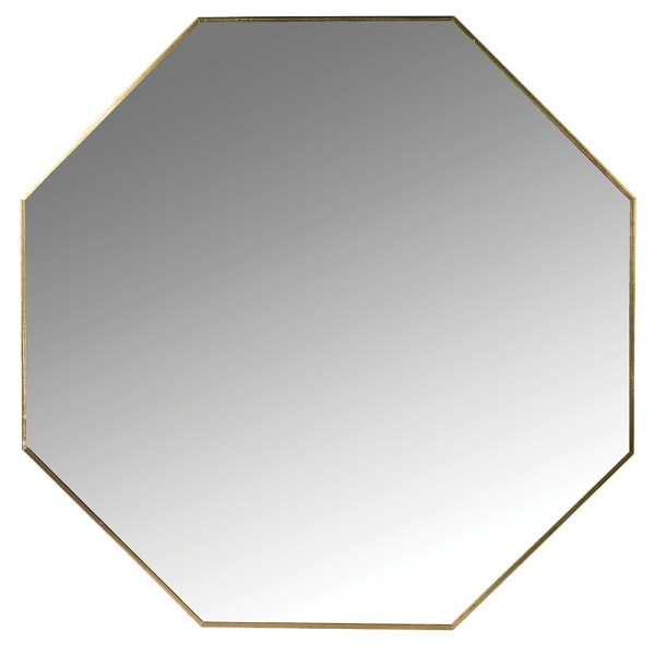 Hexagonal Gold Mirror