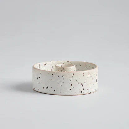 Plate Candle Holder Stone Speckle