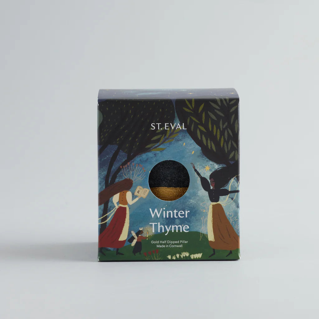 Gold Half Dipped Pillar Winter Thyme