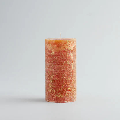 Orange & Cinnamon, Gold Marbled Pillar Candle