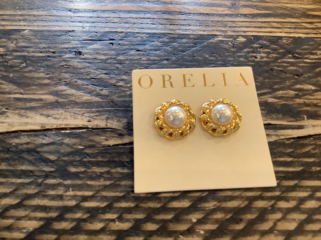 Statement Pearl & Chain Stud Earrings