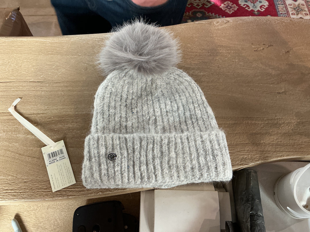 SEQUIN SOFT KNIT HAT | Light Grey | 20cm x 21cm