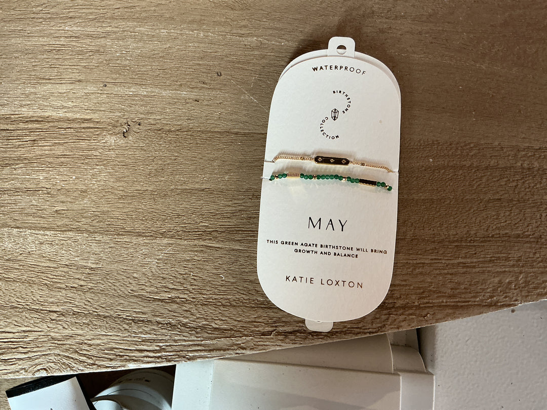 BIRTHSTONE BRACELET | MAY | Green Agate | 18cm