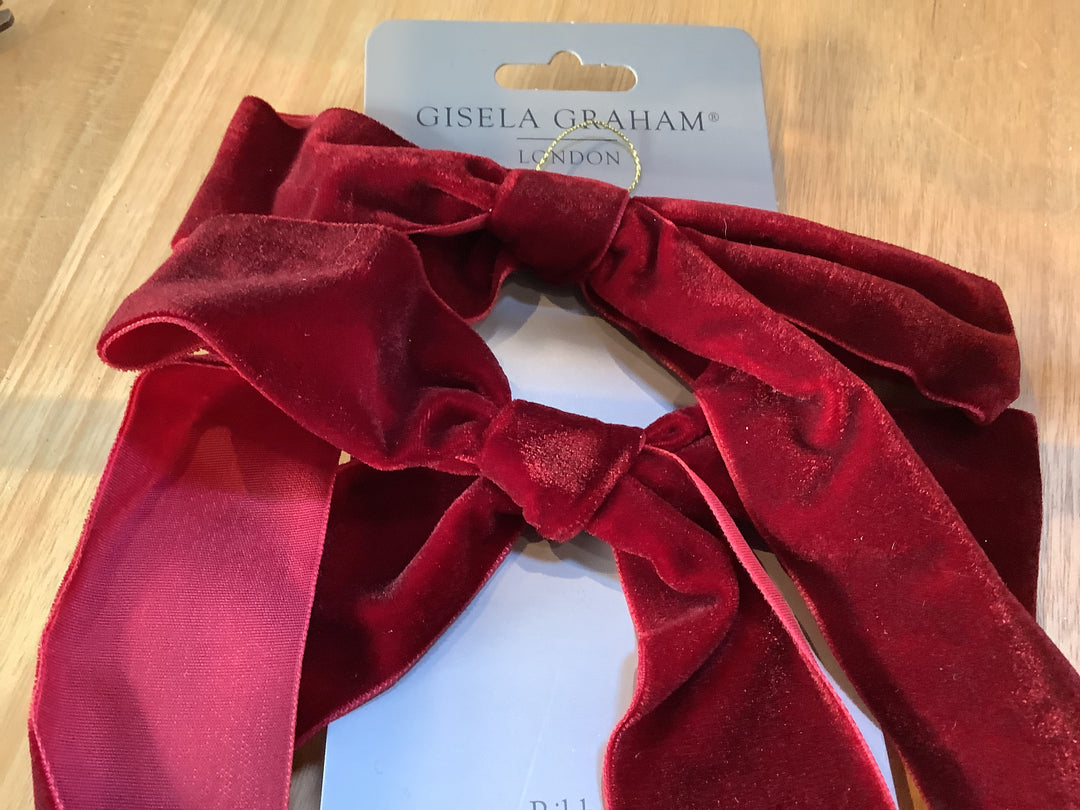 Plum Velvet Bow Dec, Pack/2