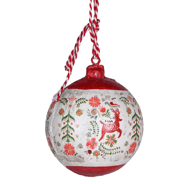 PAPERMACHE FESTIVE BAUBLE