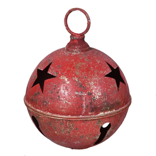 RED RUSTIC H/GING BAUBLE