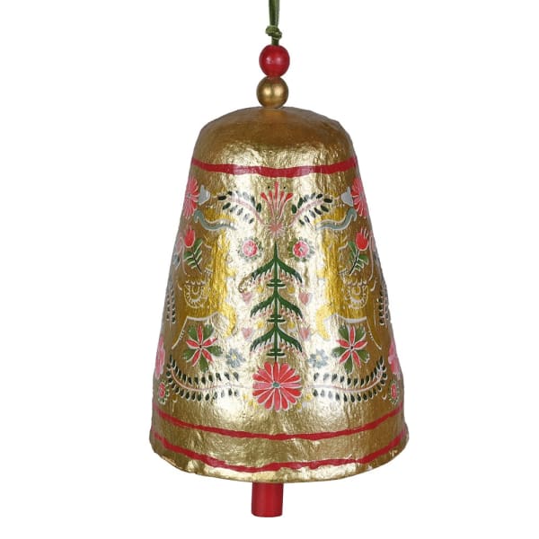 P/MACHE GOLD FOLK BELL