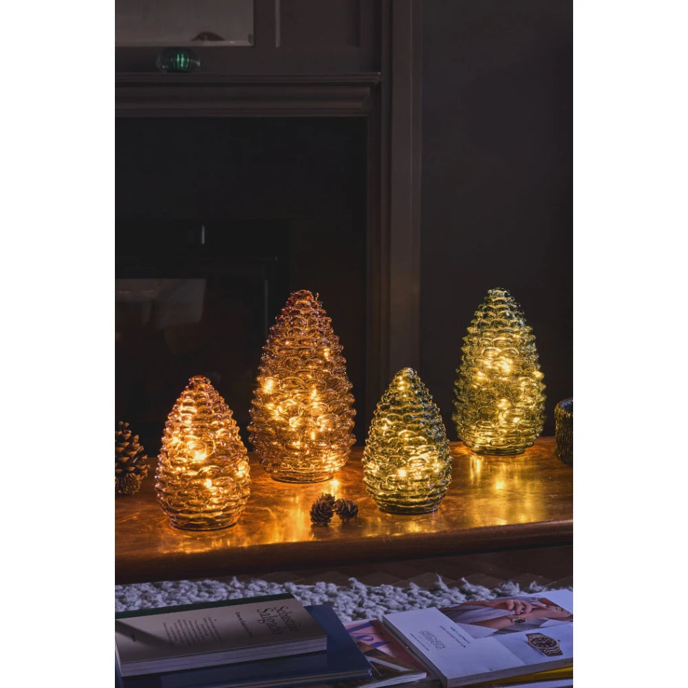Small Glass Pinecone Evergreen