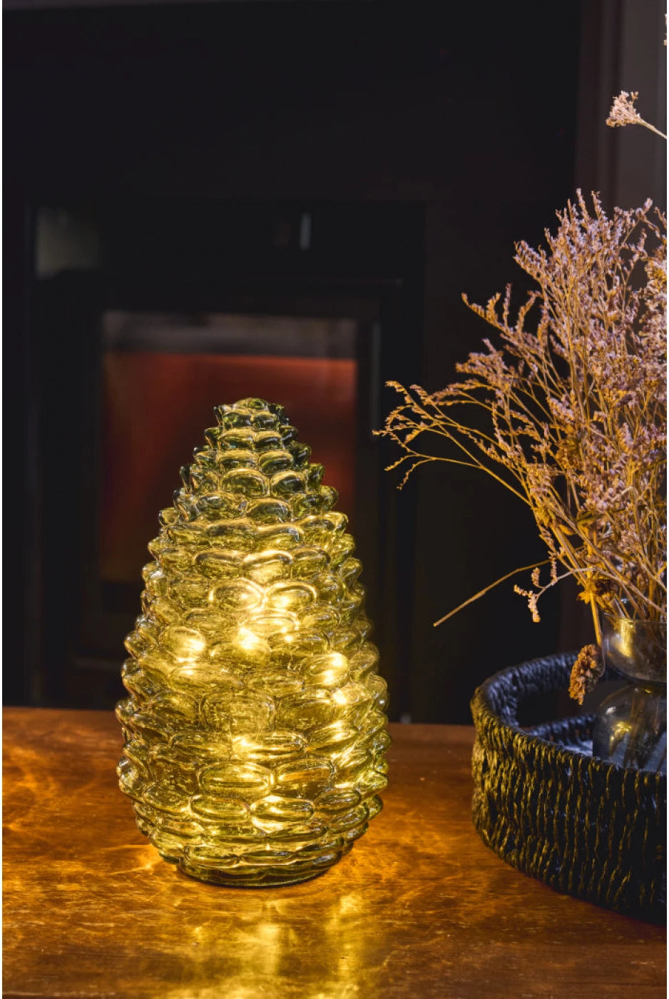 Large Glass Pinecone Evergreen