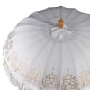 Hand Painted White Parasol with Tassels