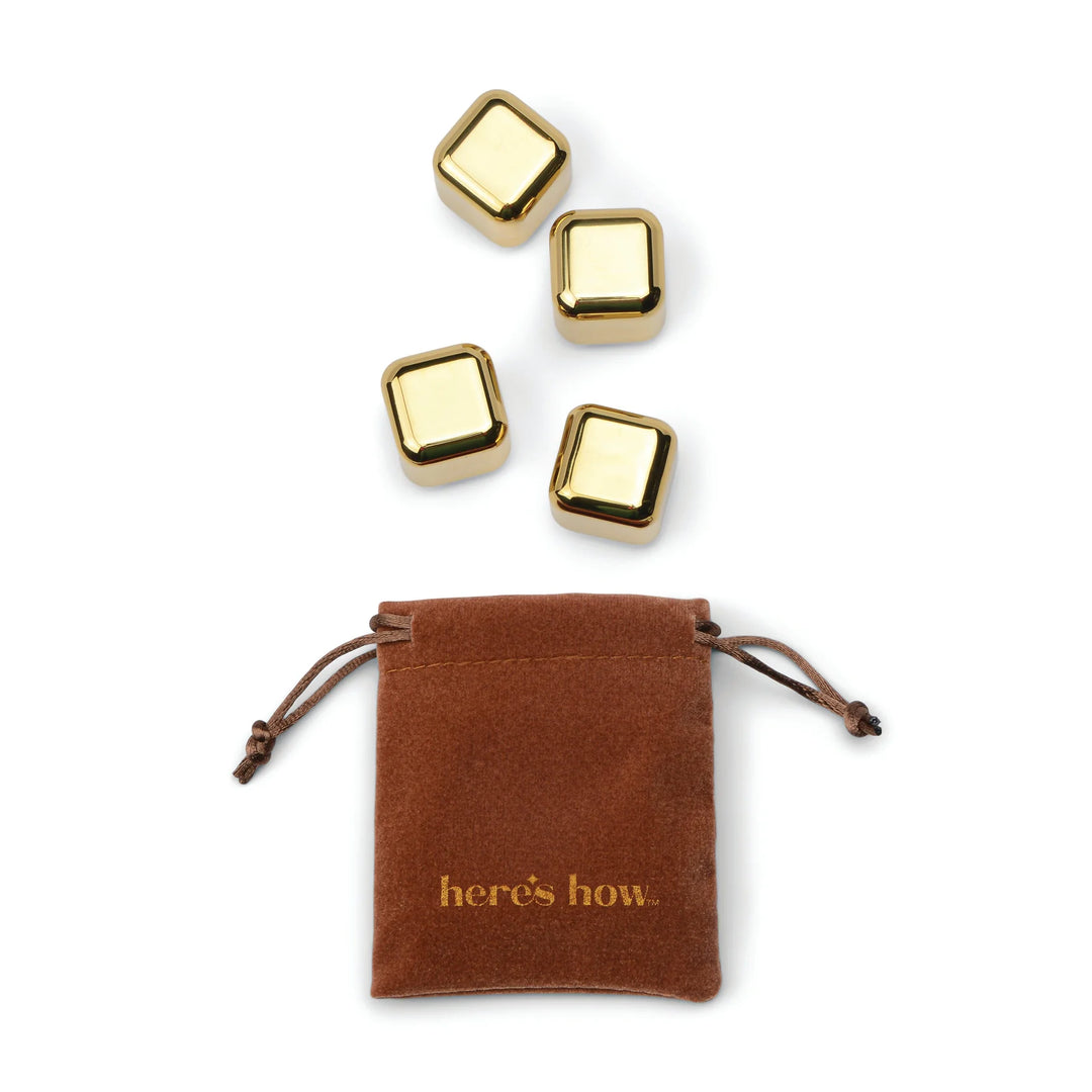 The Ruby Cocktail Chillers in Gold - Set of 4