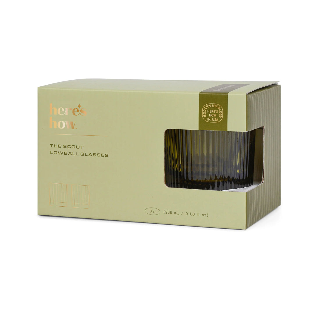 The Scout Lowball Glass - Set of 2 - Olive