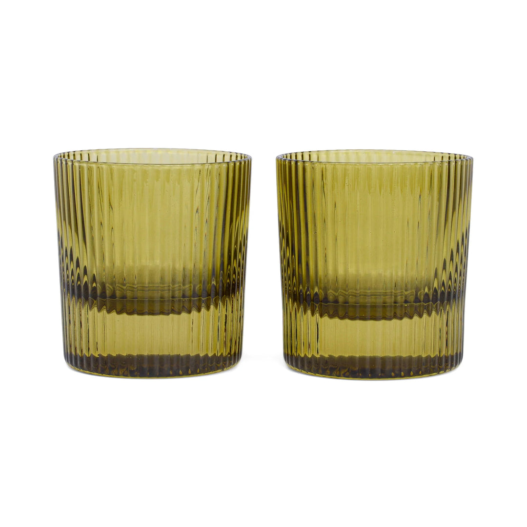 The Scout Lowball Glass - Set of 2 - Olive