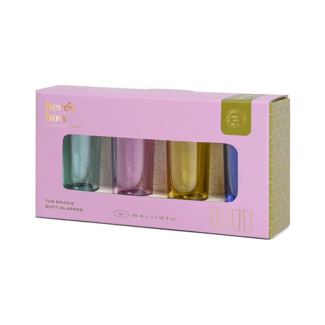 The Gracie Set of 4 Shot Glasses - Assorted Colours