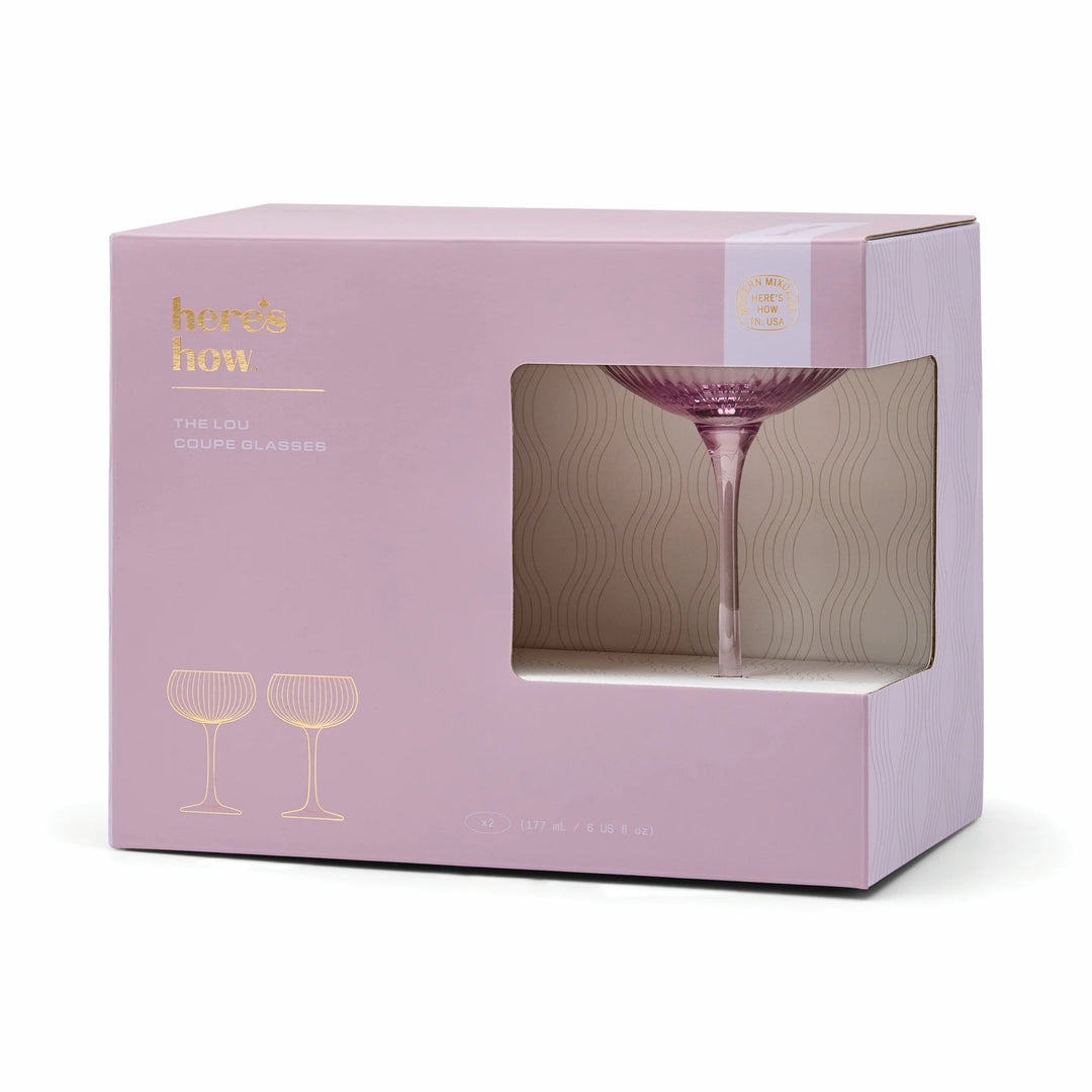The Lou Coupe Glass - Set of 2  Lilac