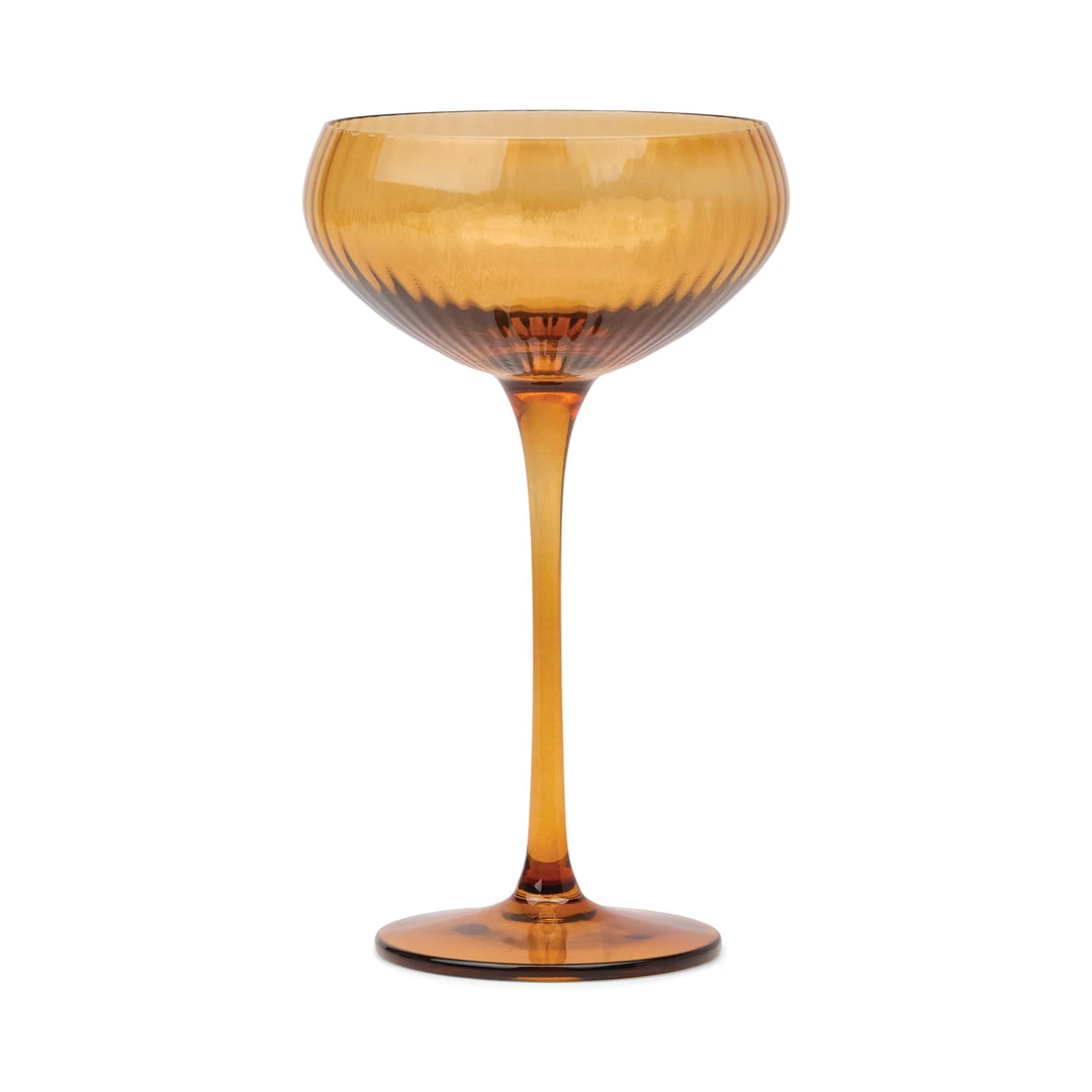 The Lou Coupe Glass - Set of 2 Amber