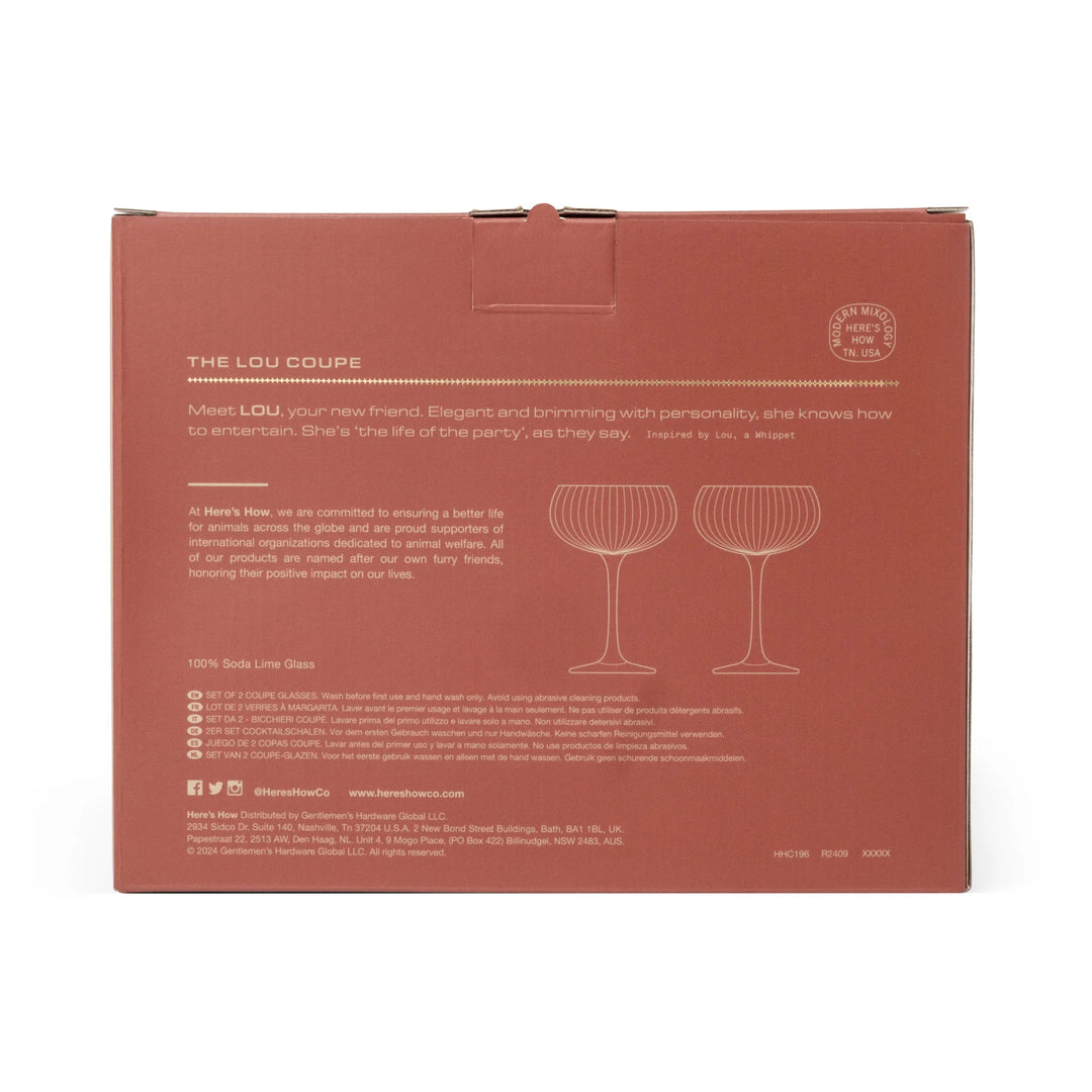 The Lou Coupe Glass - Set of 2 Amber