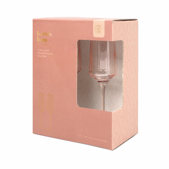 The Luna Champagne Flutes - Set of 2 - Blush