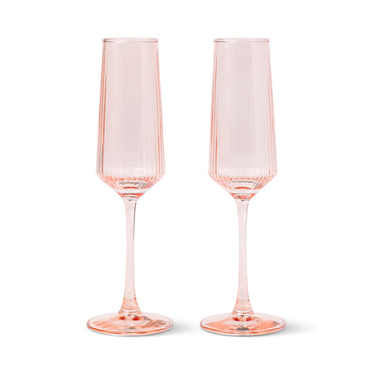 The Luna Champagne Flutes - Set of 2 - Blush