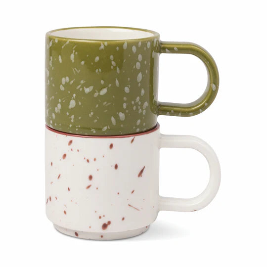 The Simon Espresso Cups - Set of 2 - Cream + Olive