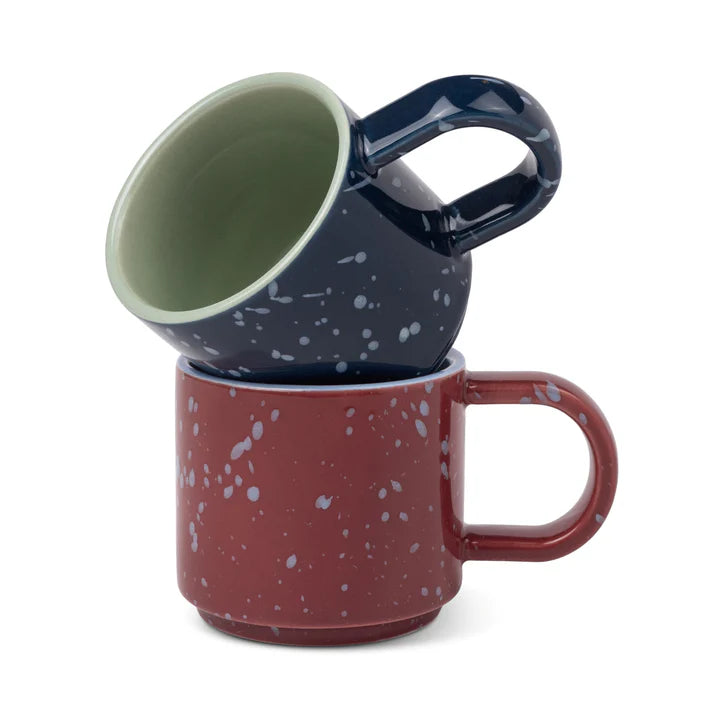The Simon Espresso Cups - Set of 2 - Burgundy + Navy