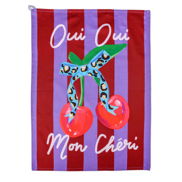 Tea Towel - Oui Oui Mon Cheri - Cherries
