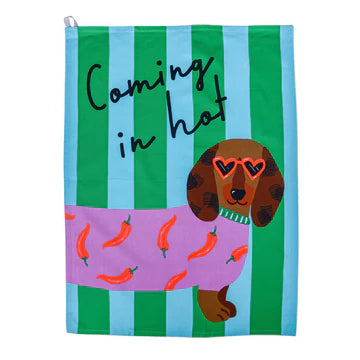 Tea Towel - Coming in Hot - Dog