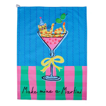 Tea Towel - Make Mine a Martini - Cat