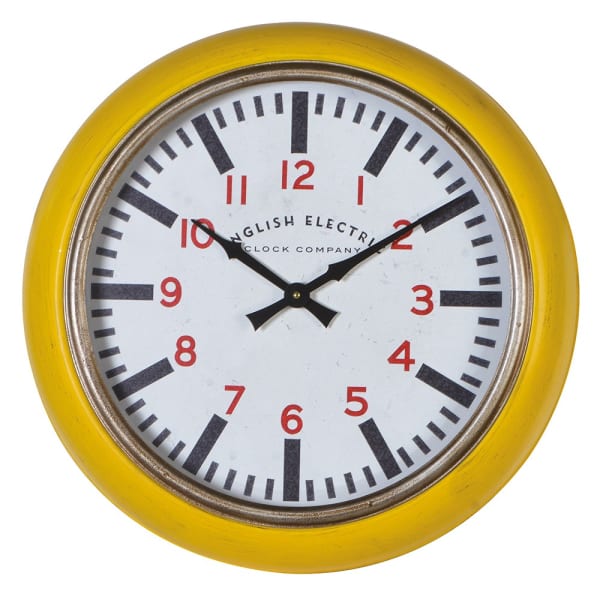 Yellow 'English Electric' Wall Clock