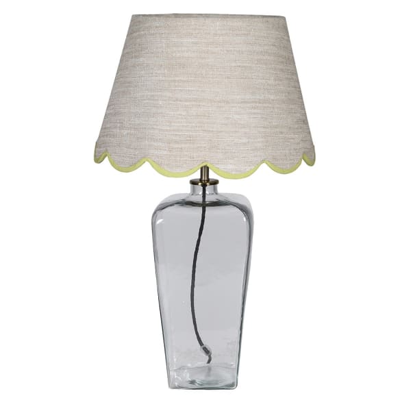GLASS T.LAMP W/IKAT SHADE