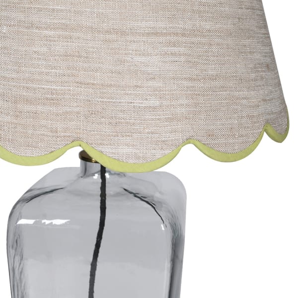 GLASS T.LAMP W/IKAT SHADE