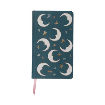 Celestial Bookcloth Journal - Teal Moon (FSC Mix Credit)