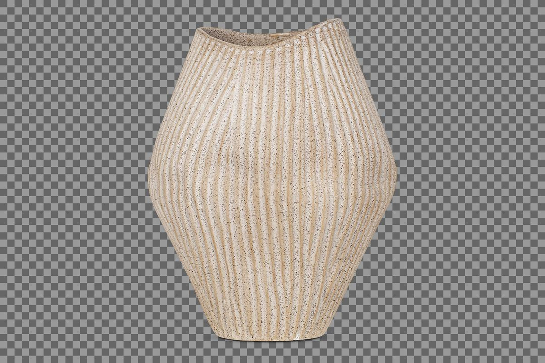 Kalai Ceramic Organic Shape Vase - Natural - Large