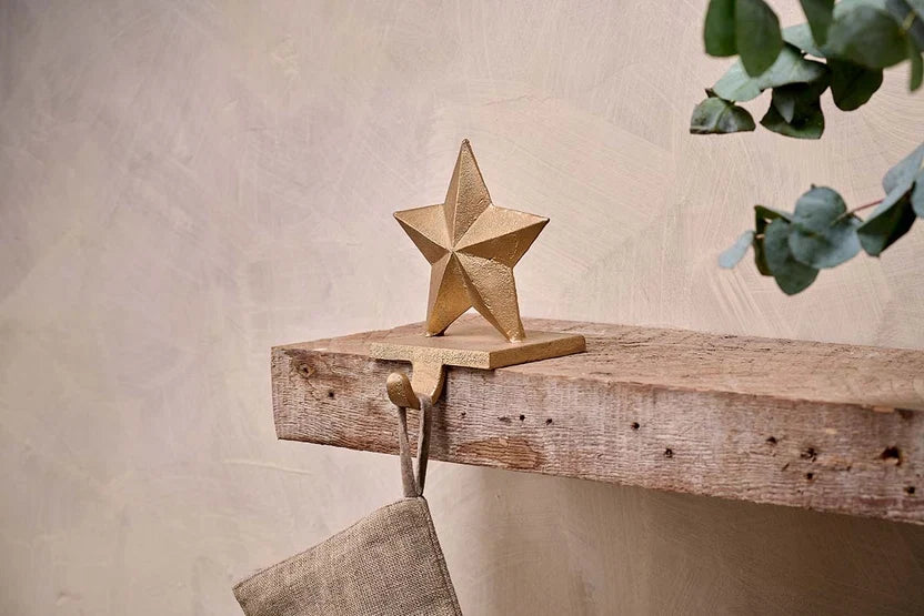 Kotta Stocking Star Holder - Antique Brass