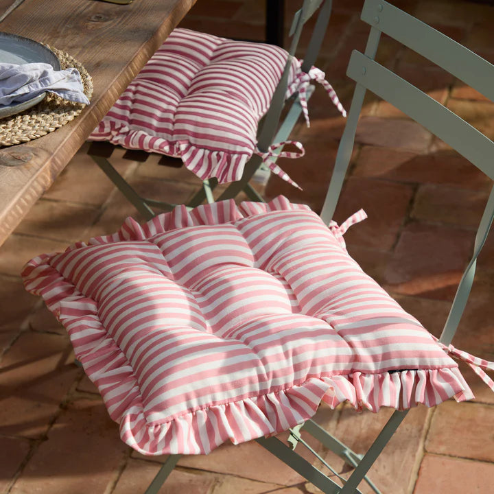 MILLIE RUFFLE 2 PACK 40X40 SEAT PADS PINK