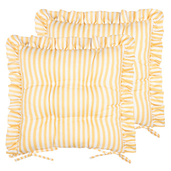MILLIE RUFFLE 2 PACK 40X40 SEAT PADS YELLOW