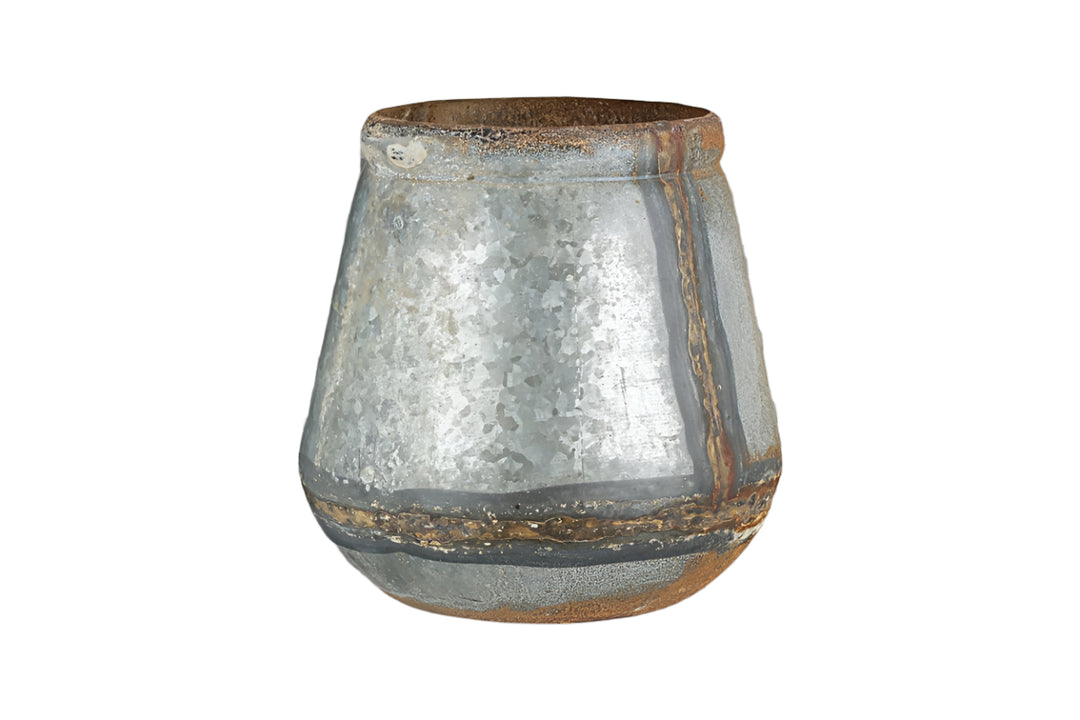 Mamba Outdoor Planter - Aged Zinc - Small