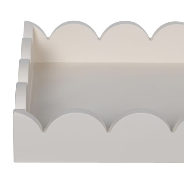 S/2 WHITE PETAL TRAYS